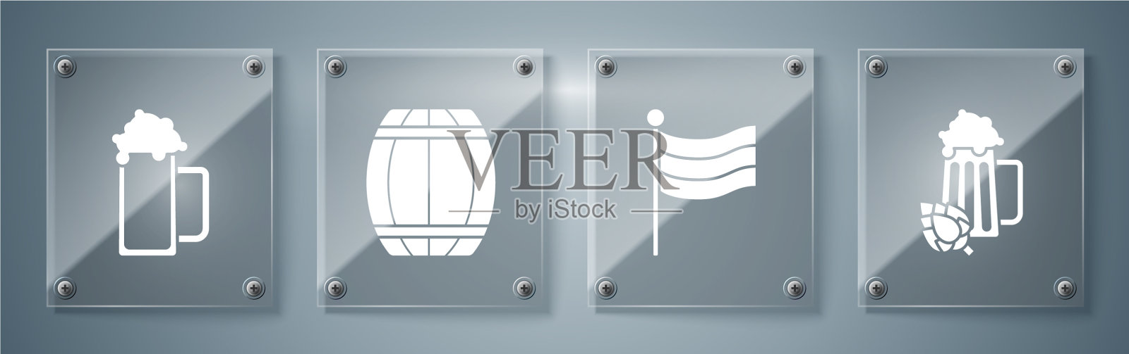 摆杯啤酒，跳德国国旗图标素材