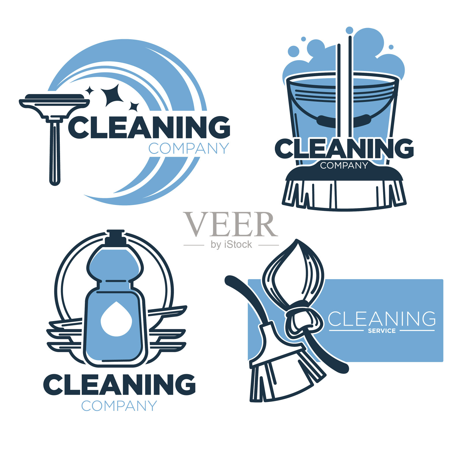 清洁工具和清洁服务隔离图标插画图片素材