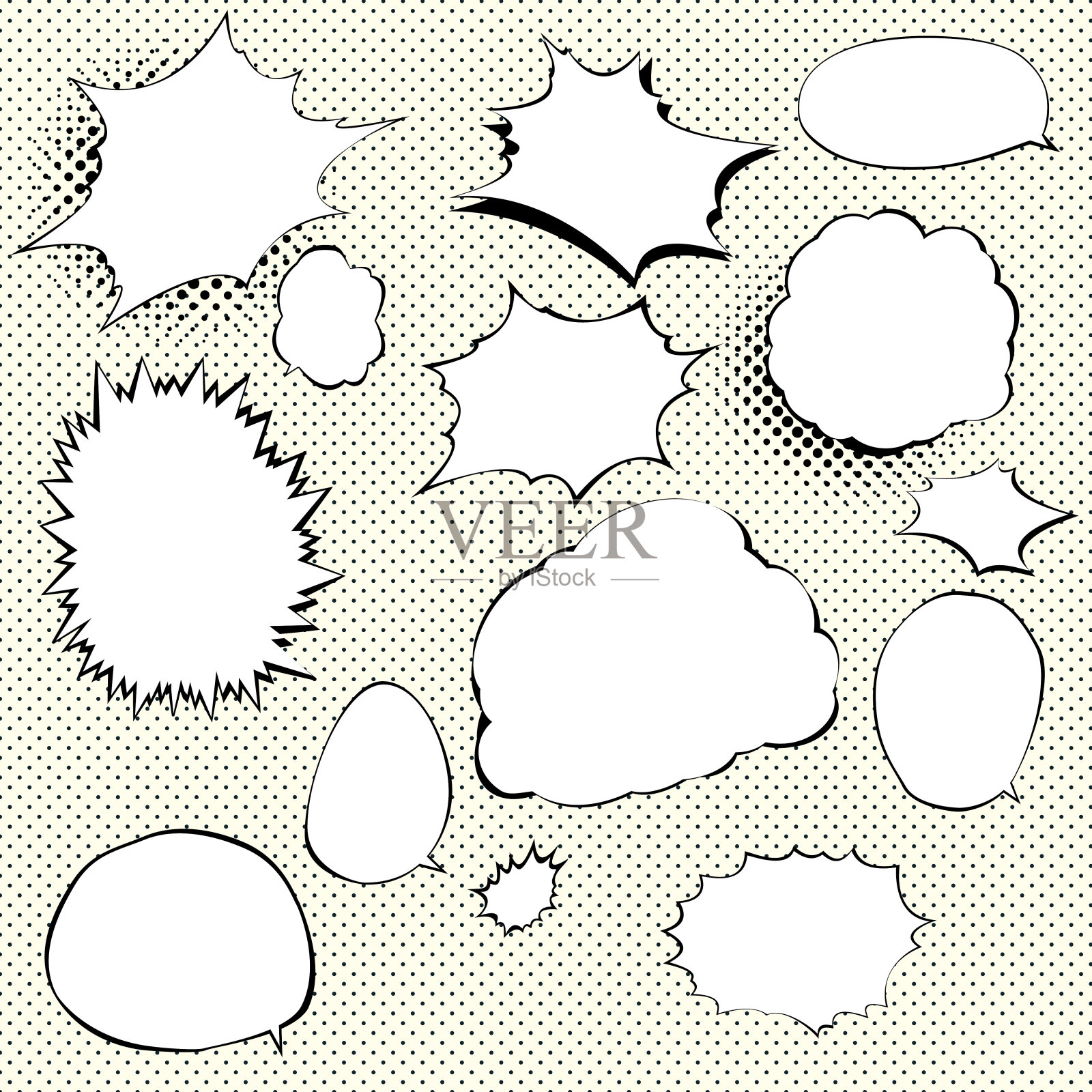 演讲和思想泡泡。插画图片素材