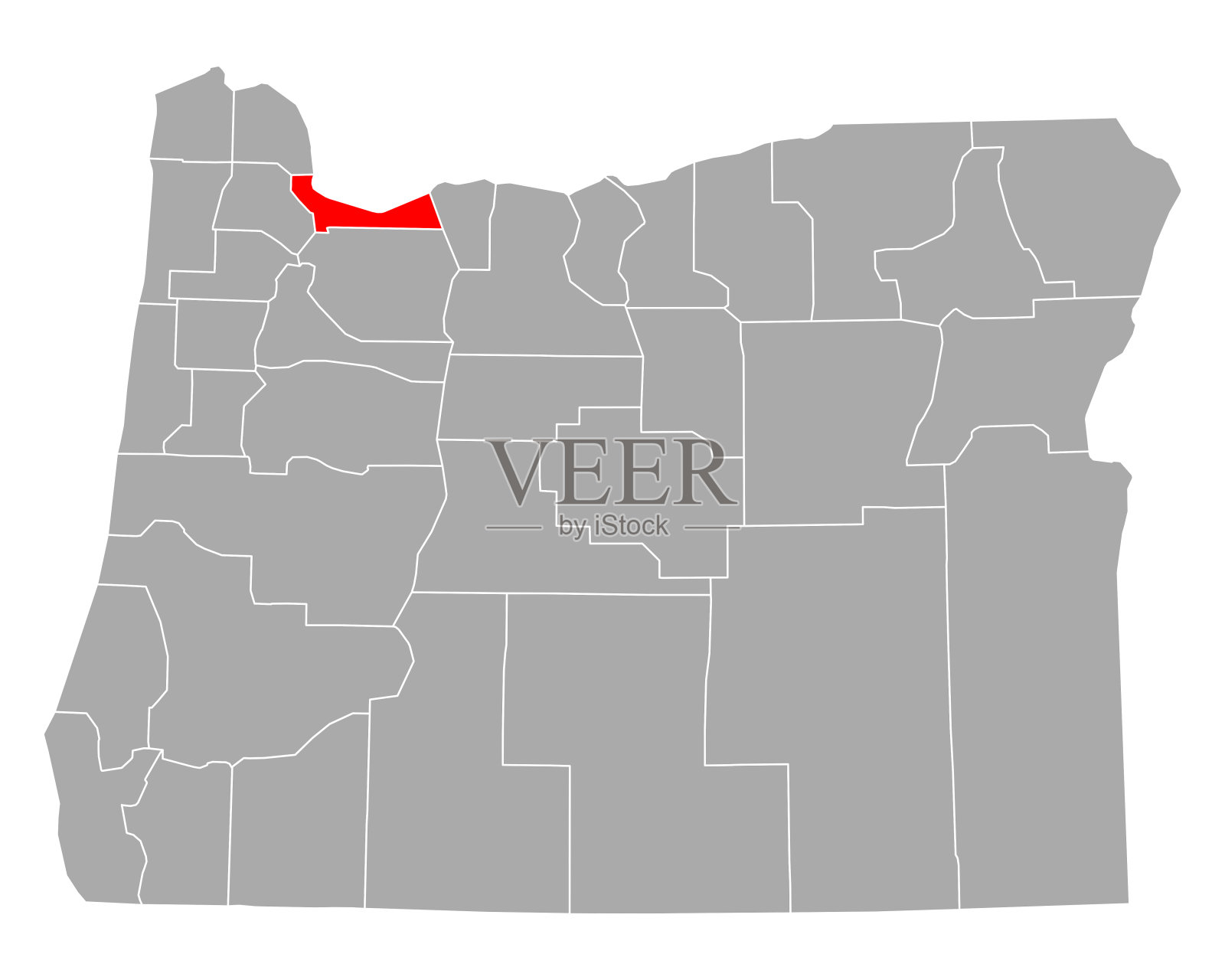 俄勒冈州穆尔特诺玛地图插画图片素材