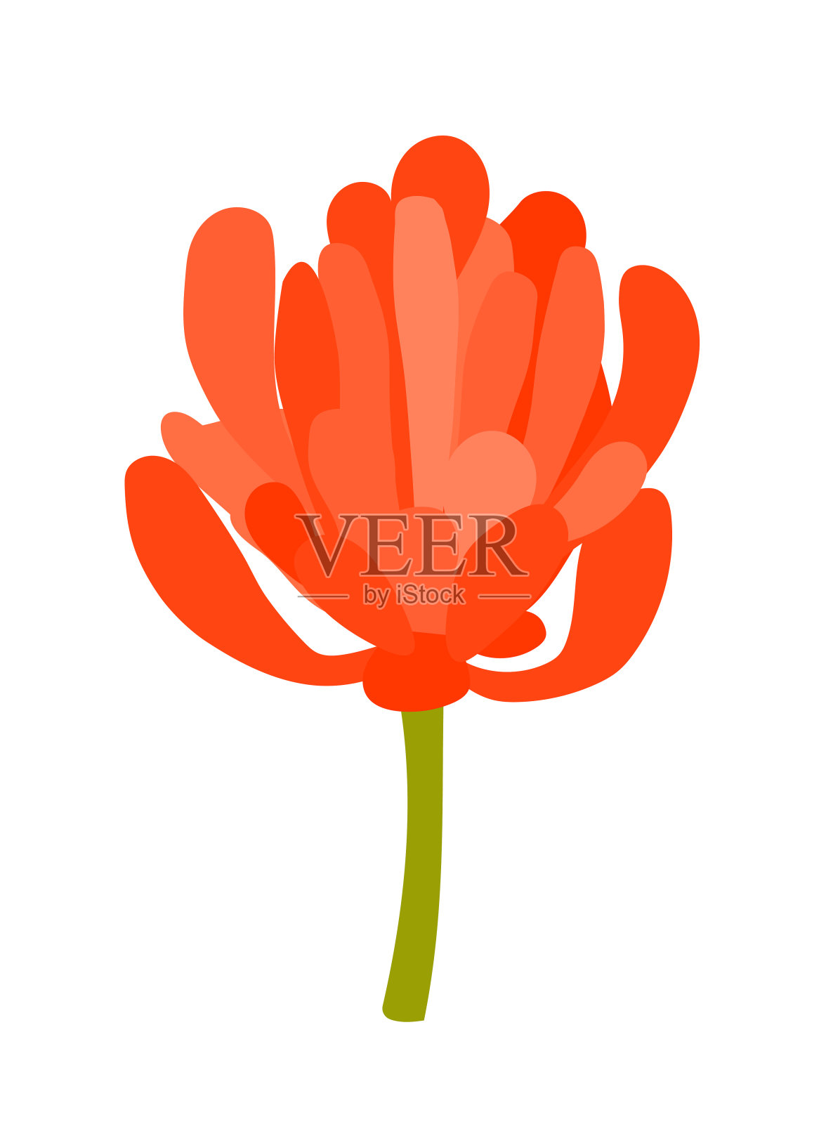 向量剪纸艺术山龙眼。热带花卉。红色的奇葩。白色背景上美丽的植物。t恤印花、印花设计、平面设计、不干胶。粉色Protea矢量插图插画图片素材