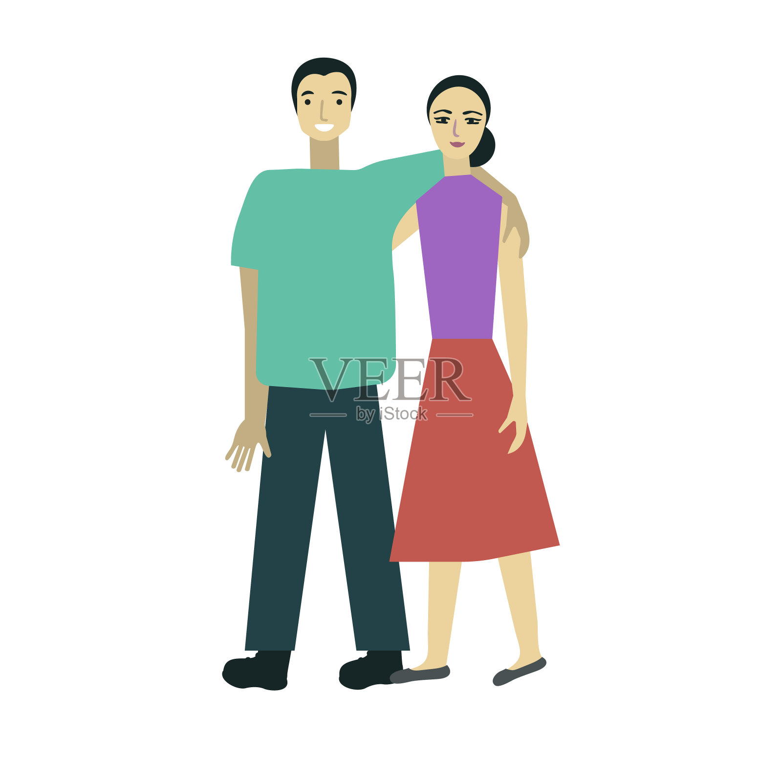 拥抱几插画图片素材