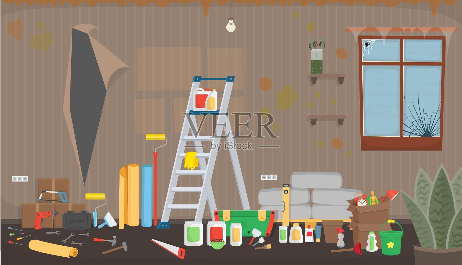 修复。插画图片素材