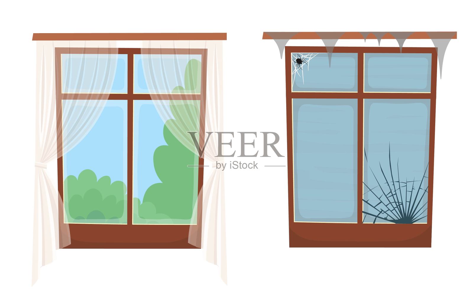 窗户插画图片素材