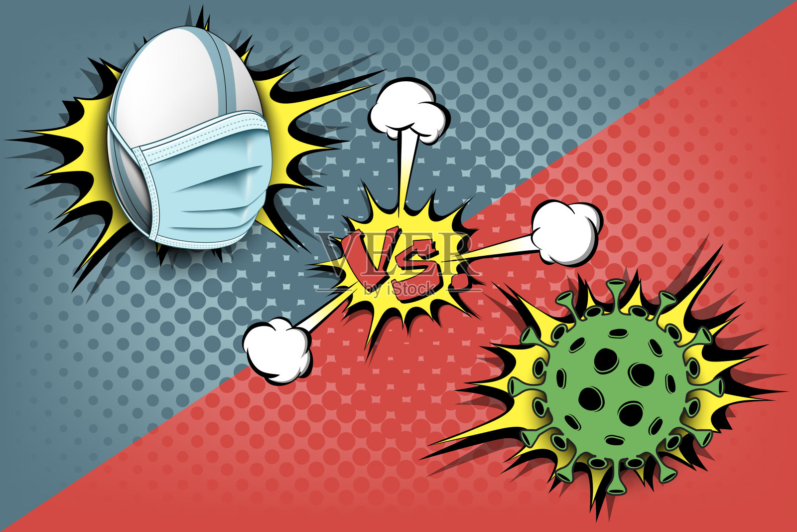 橄榄球vs covid-19插画图片素材