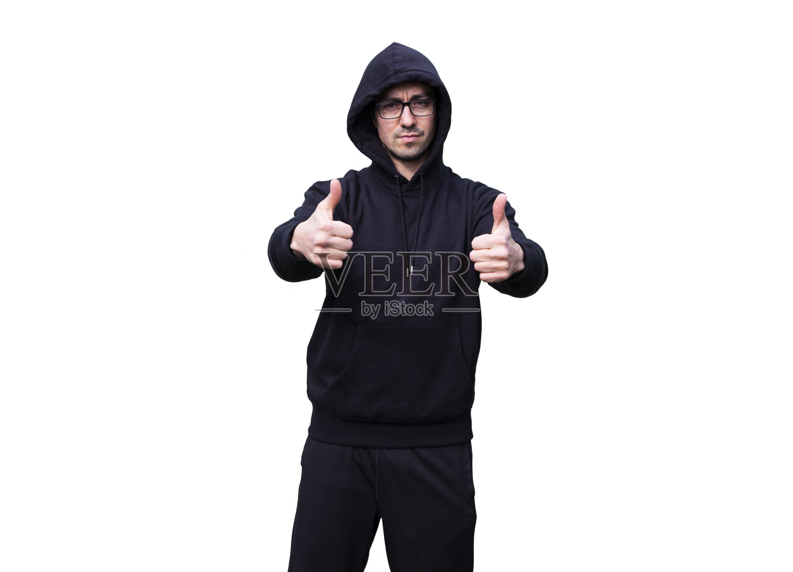 白人背景上的孤独男子。完美的图像合成照片摄影图片