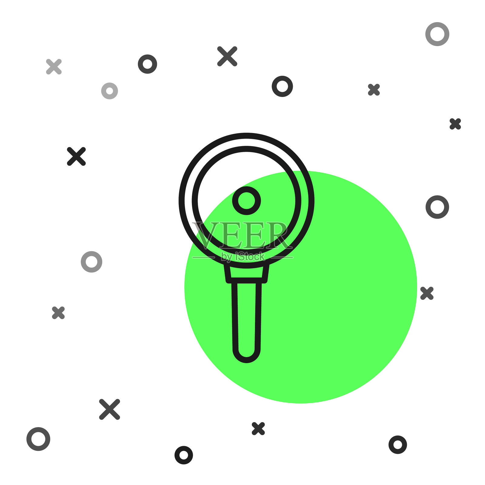 黑色线煎锅图标孤立在白色插画图片素材