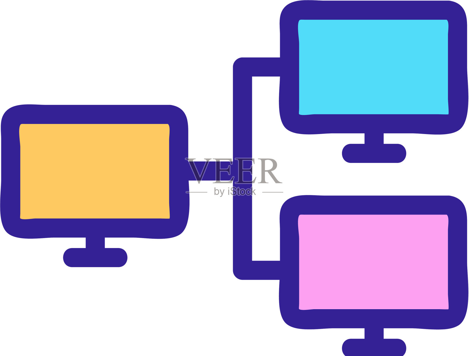 互联网监控图标孤立轮廓设计元素图片