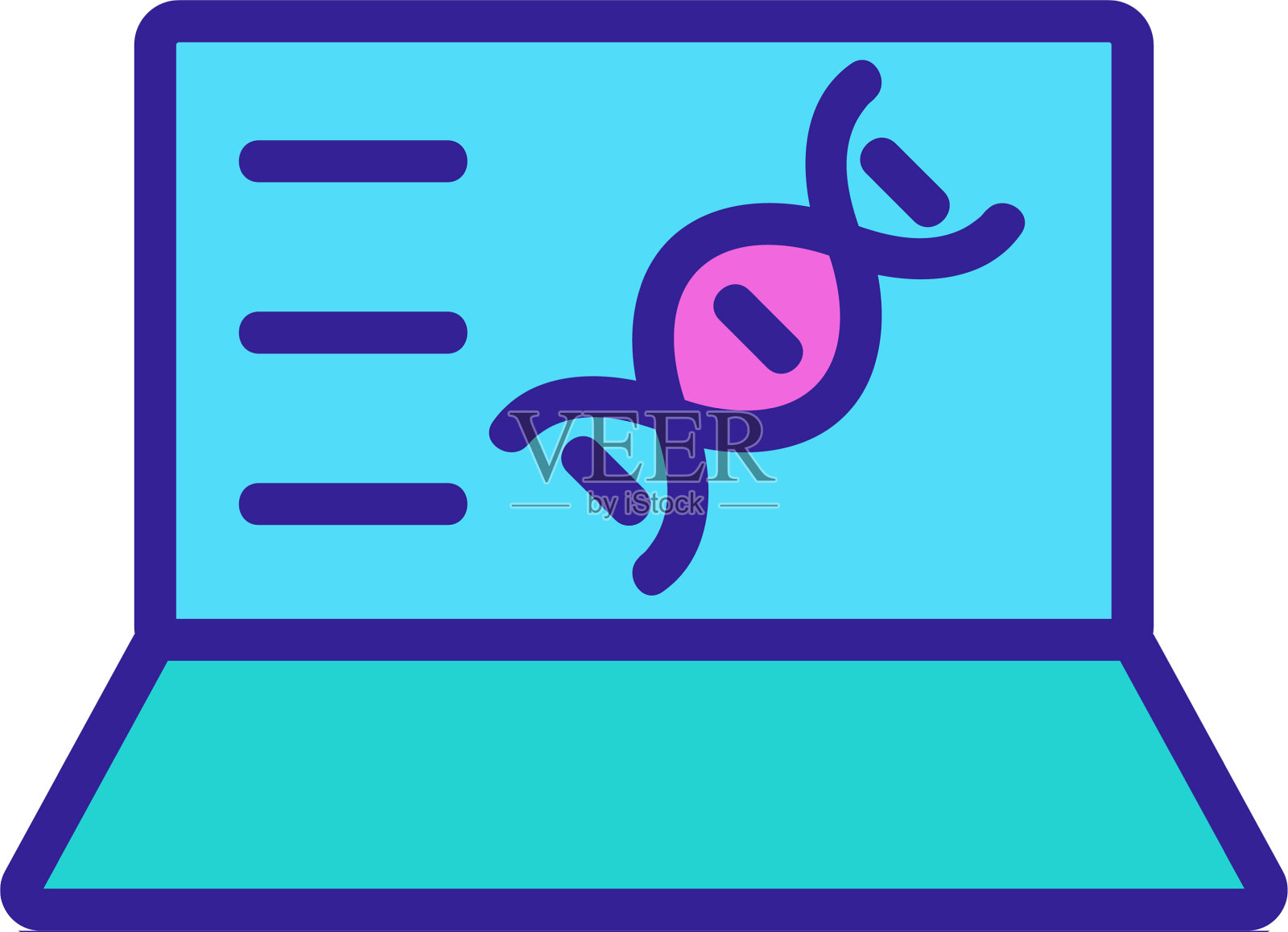 DNA笔记本图标孤立轮廓符号设计元素图片