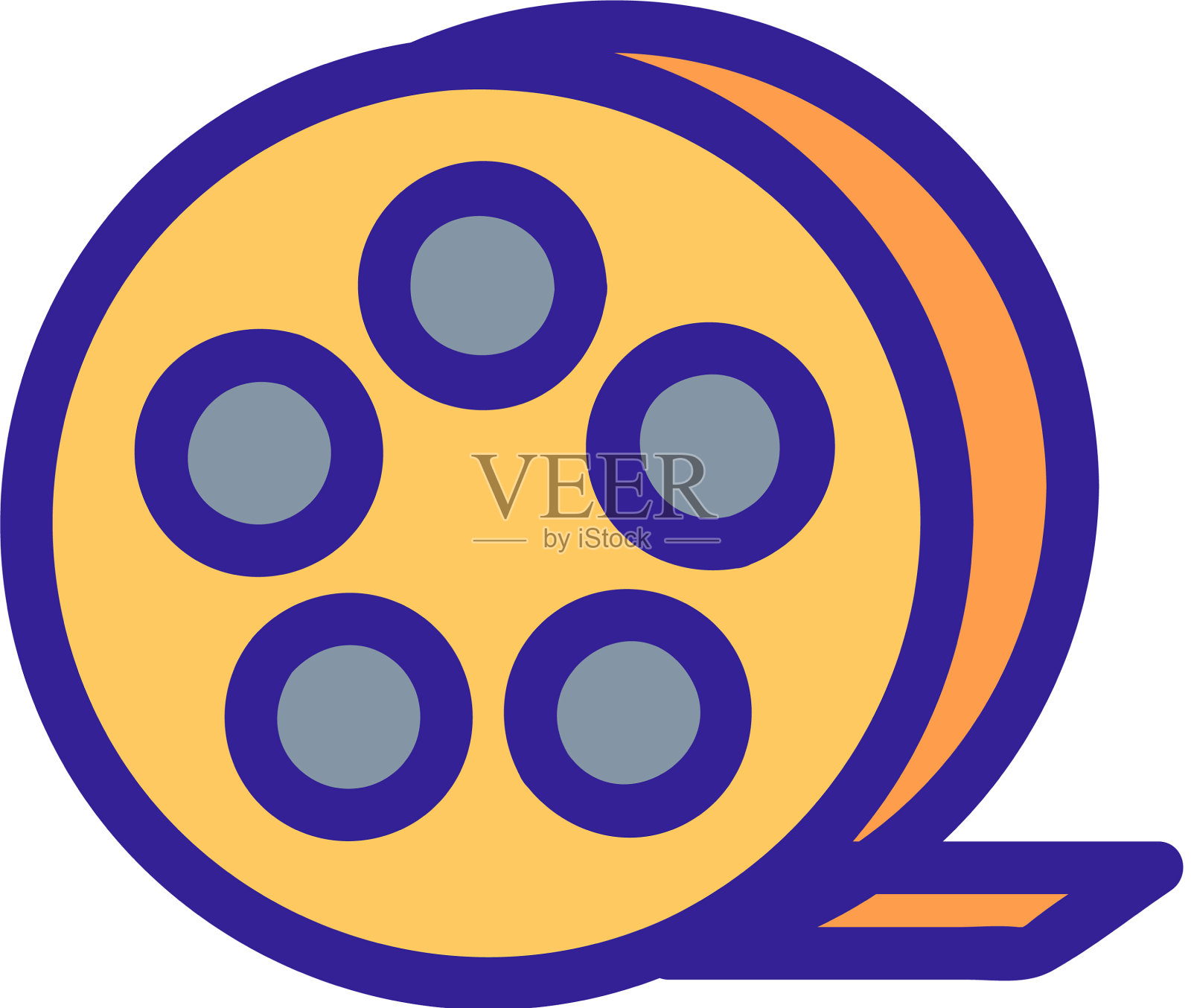 电影图标孤立的轮廓符号图标素材