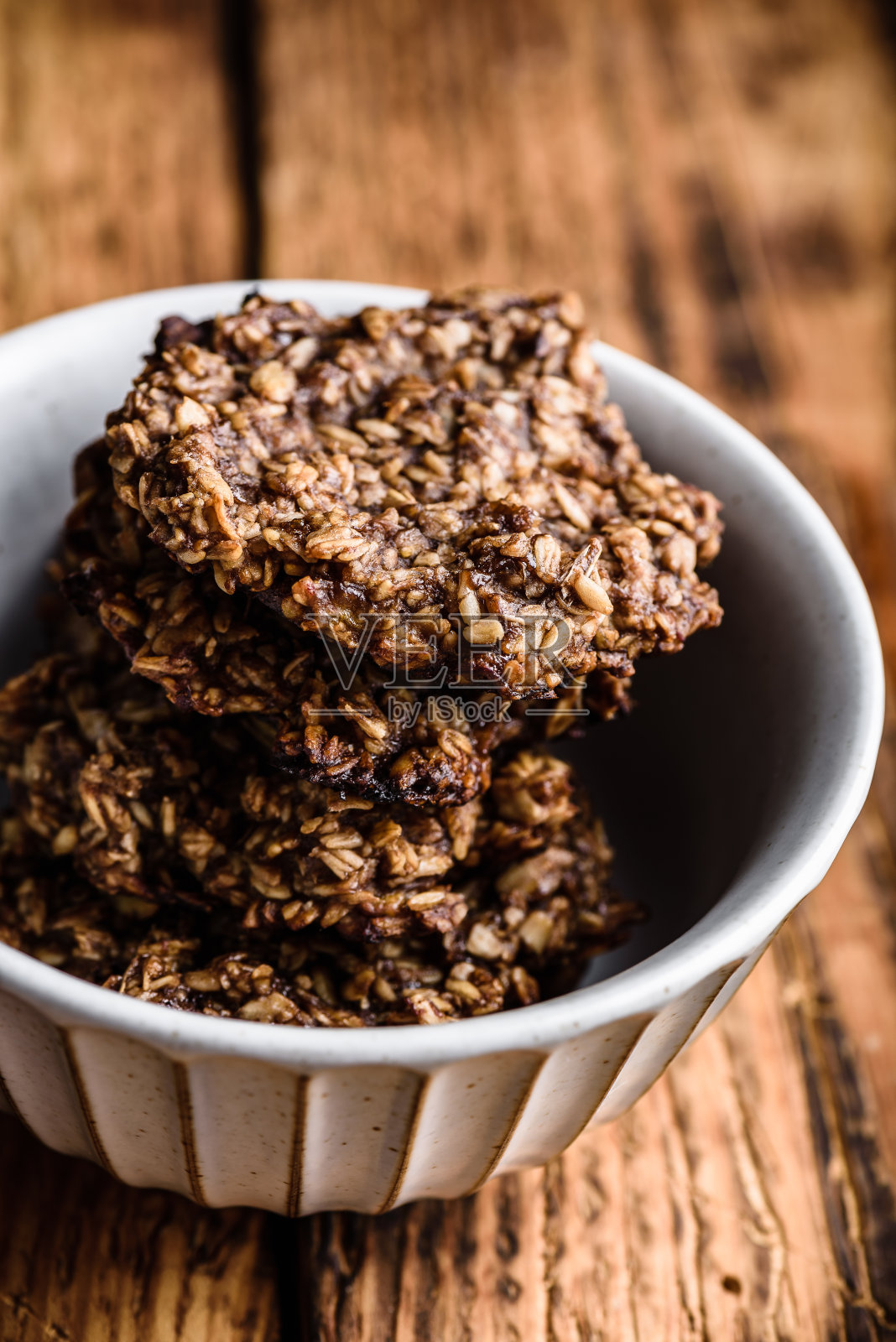 香蕉燕麦饼干照片摄影图片