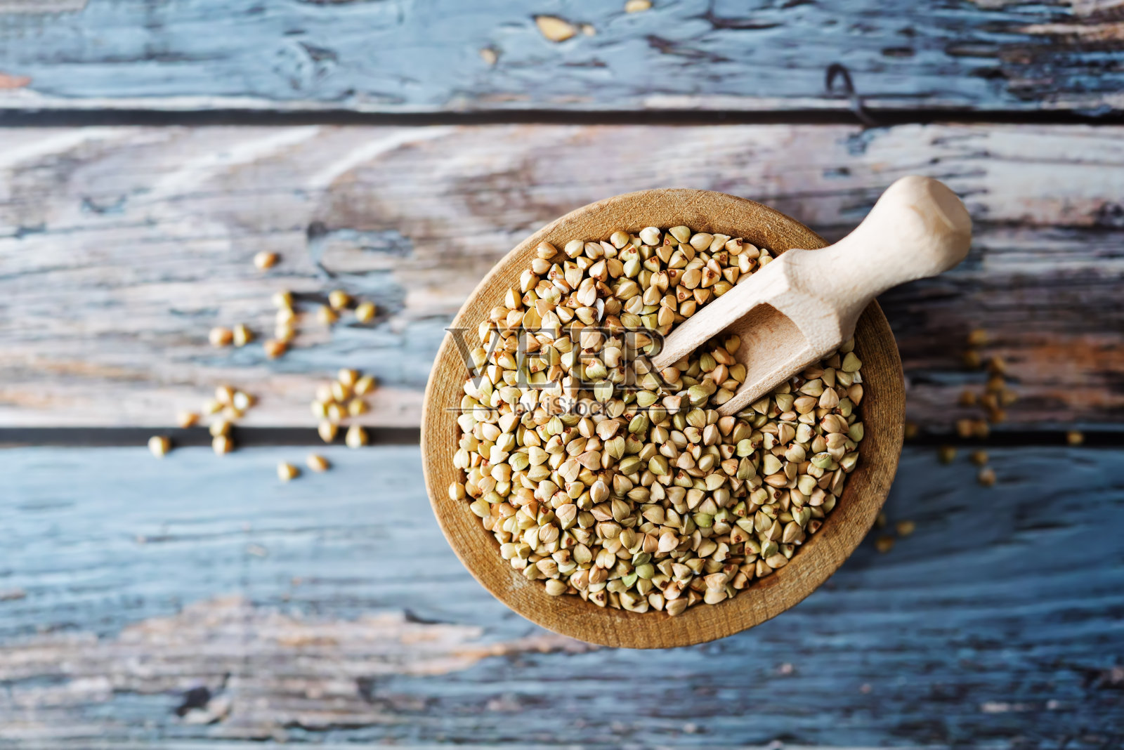 一碗干绿荞麦粥照片摄影图片