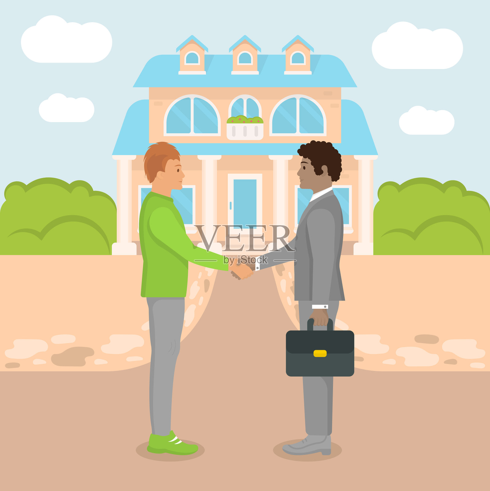 平的购房插画图片素材