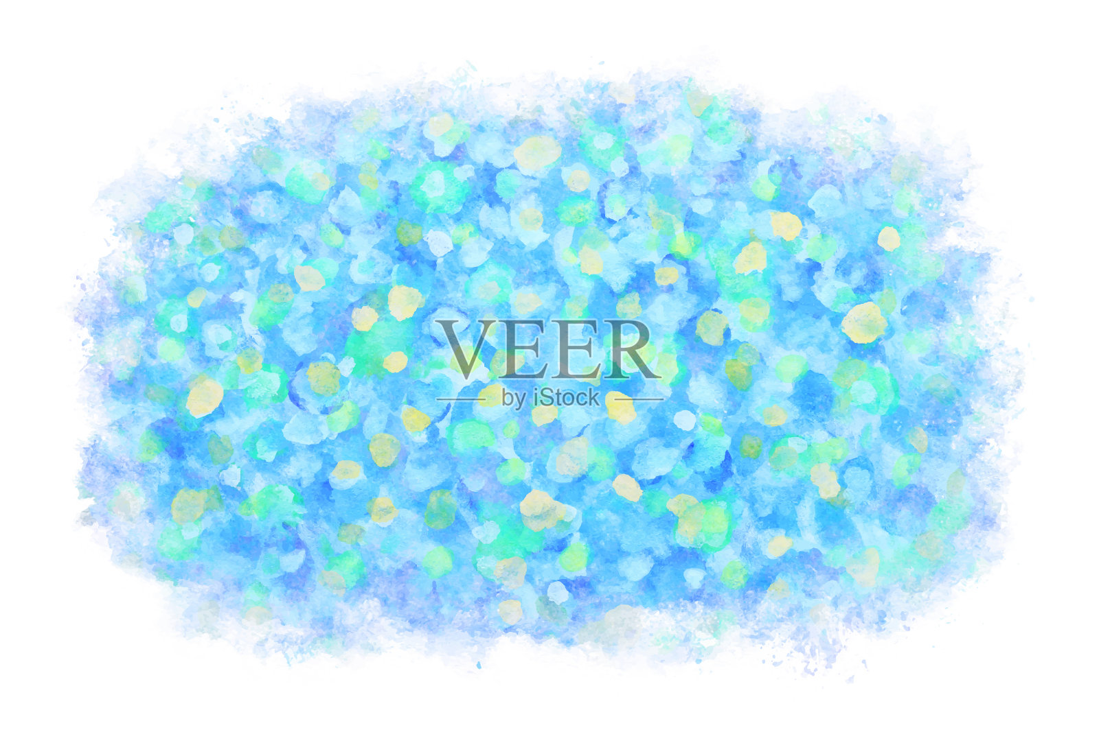 粉彩雨蓝抽象或彩色绣球水彩画背景，矢量插图插画图片素材