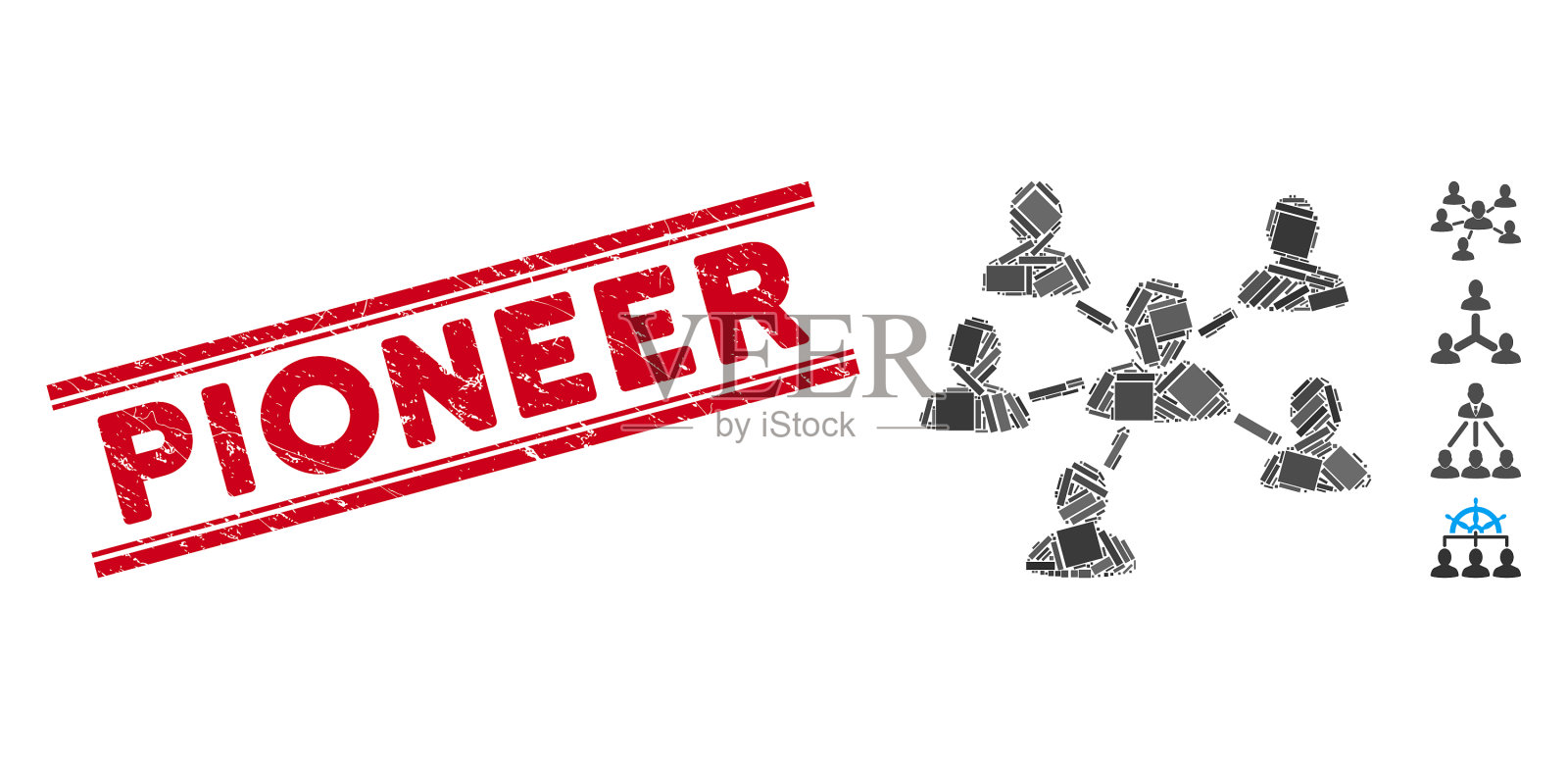 用户连接马赛克和垃圾摇滚先驱邮票插画图片素材