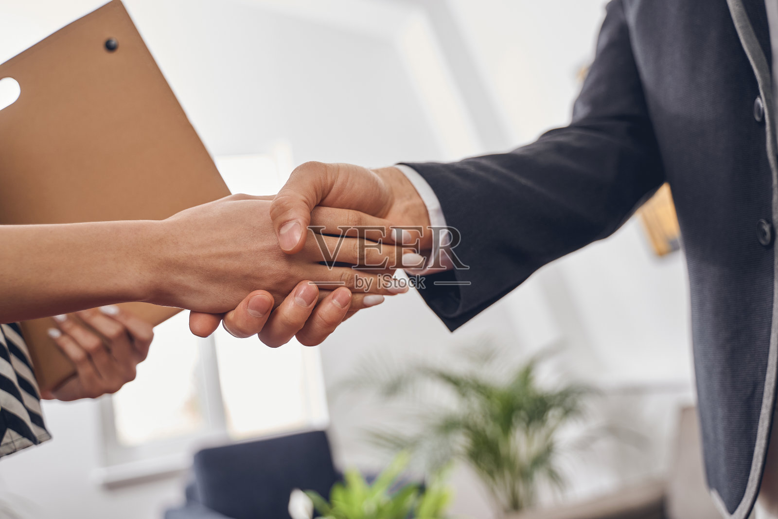 男企业家和他的同事互相问候照片摄影图片