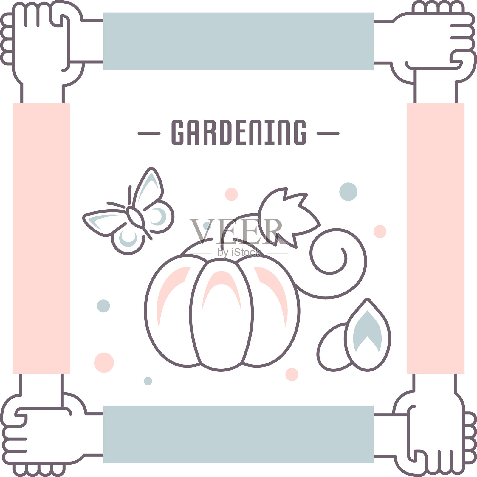 网站横幅和登陆页园艺设计模板素材