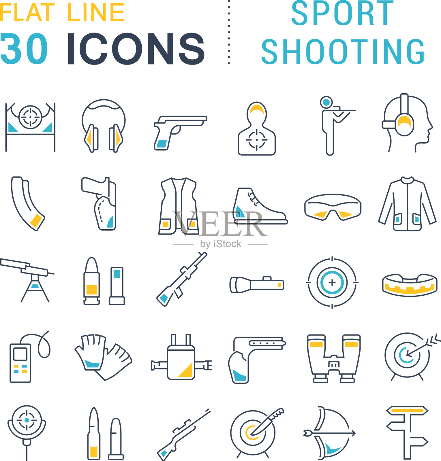 设置线图标运动射击图标素材