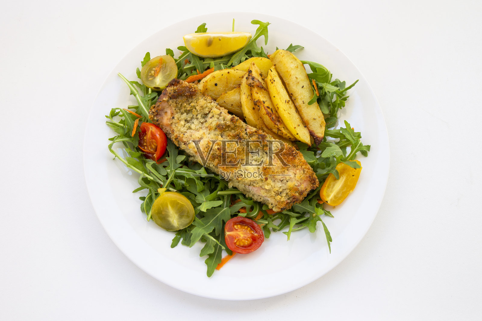 柠檬香草腌鲑鱼照片摄影图片