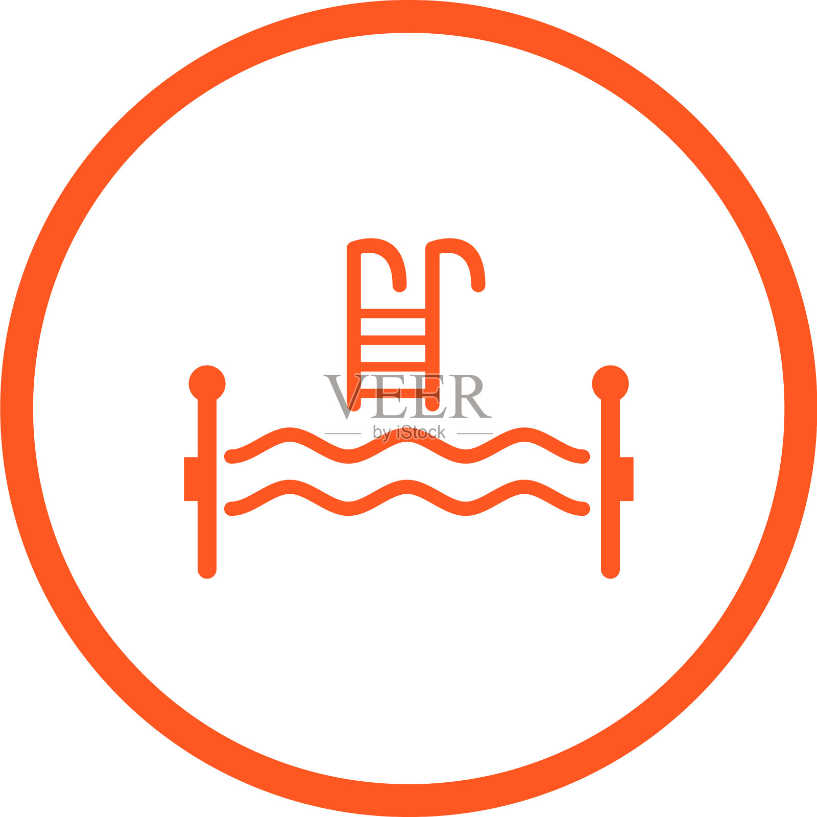 美丽的游泳池字形图标插画图片素材