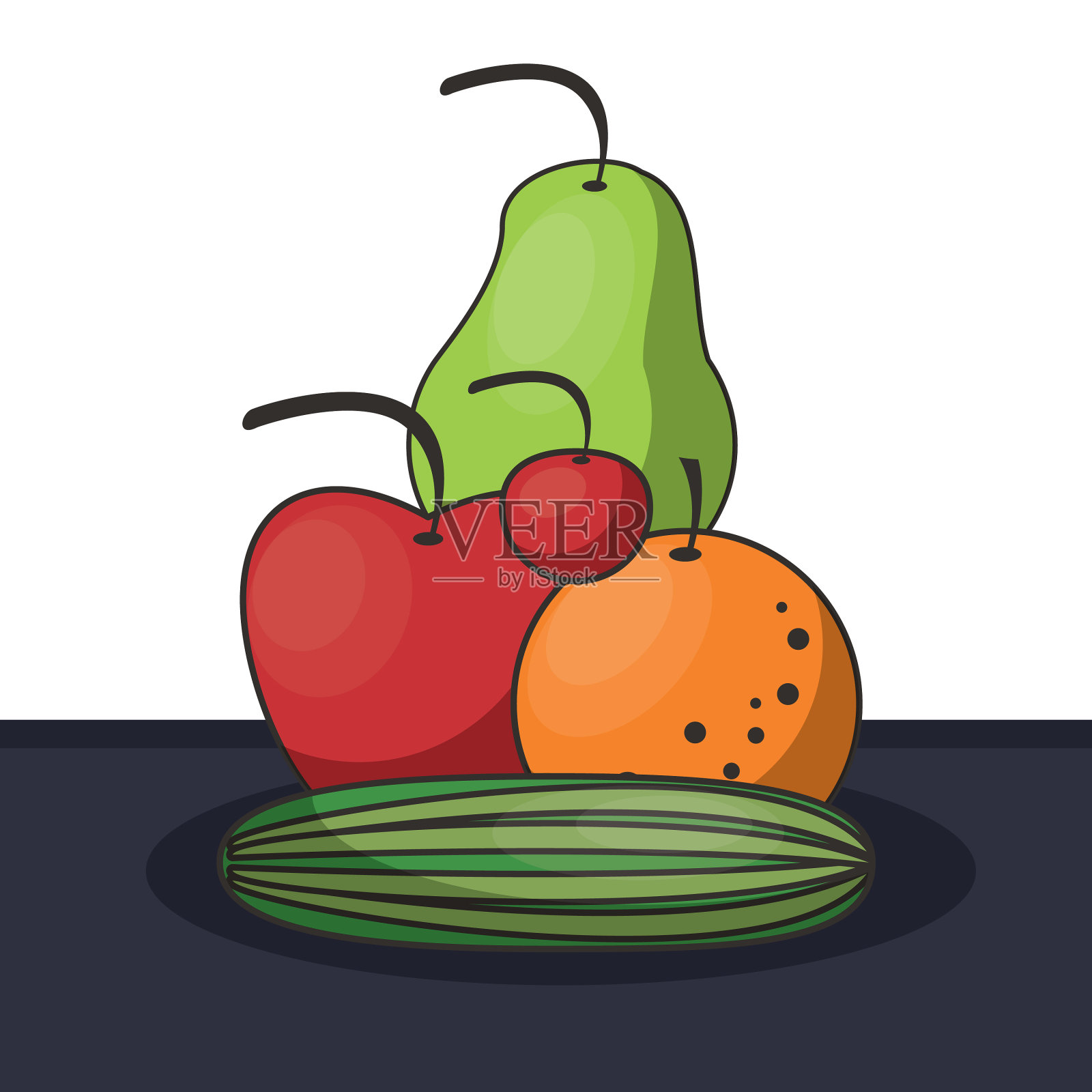 健康饮食生活方式图标插画图片素材