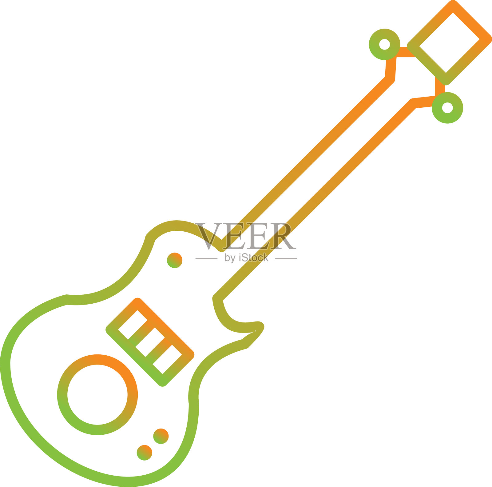 独特的电吉他线图标设计元素图片