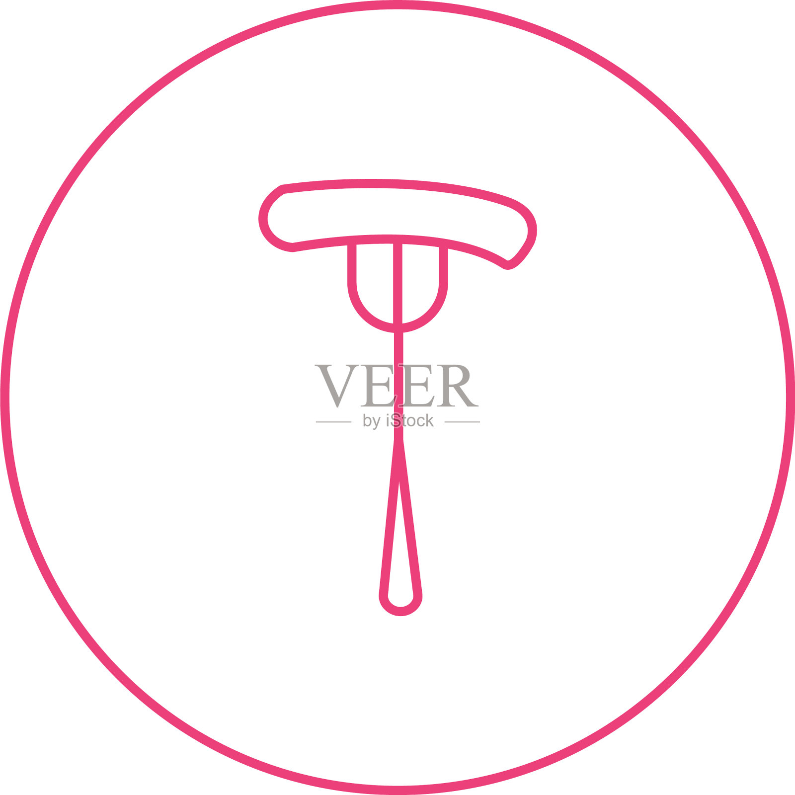 独特的燃烧香肠线图标插画图片素材