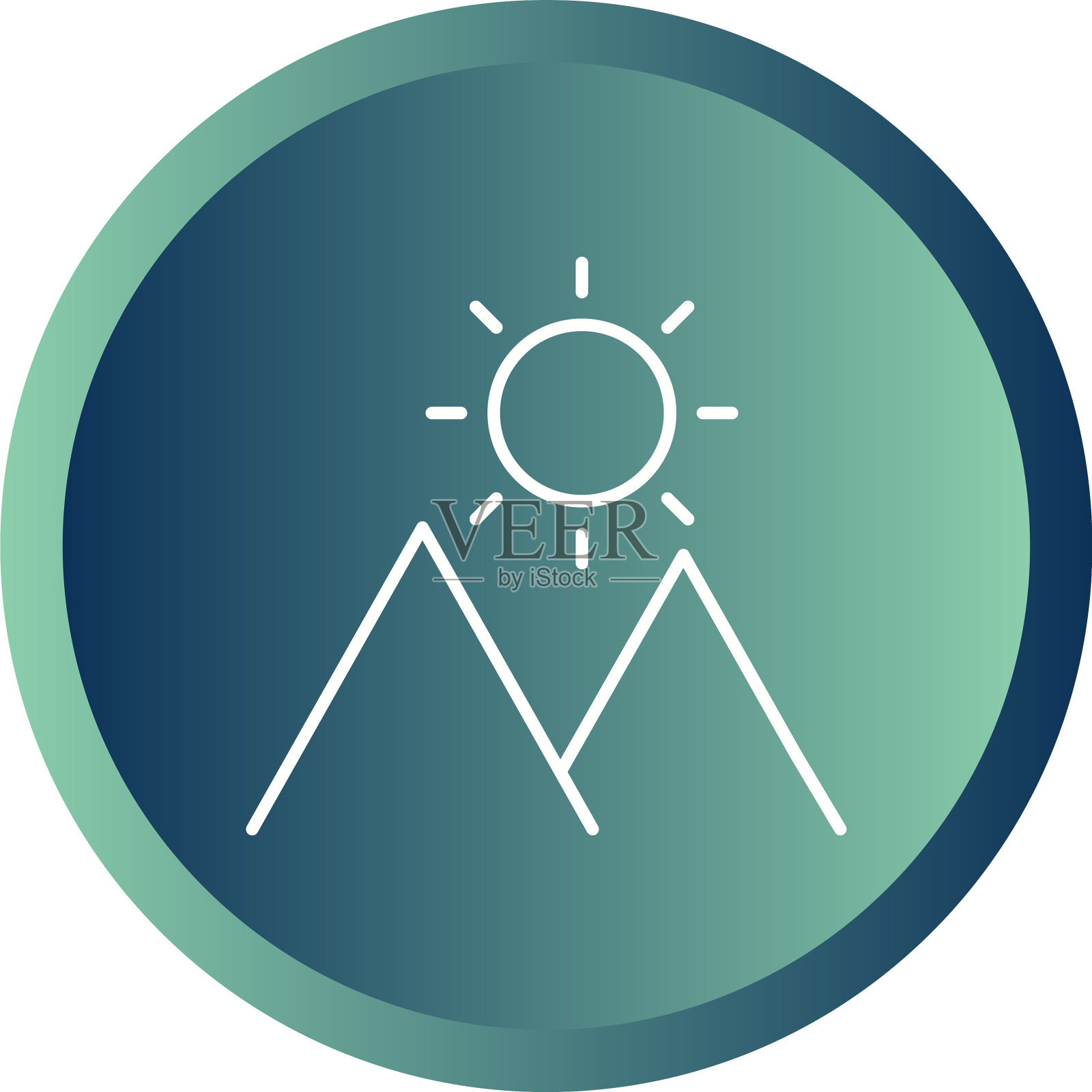 独特的太阳山线图标图标素材