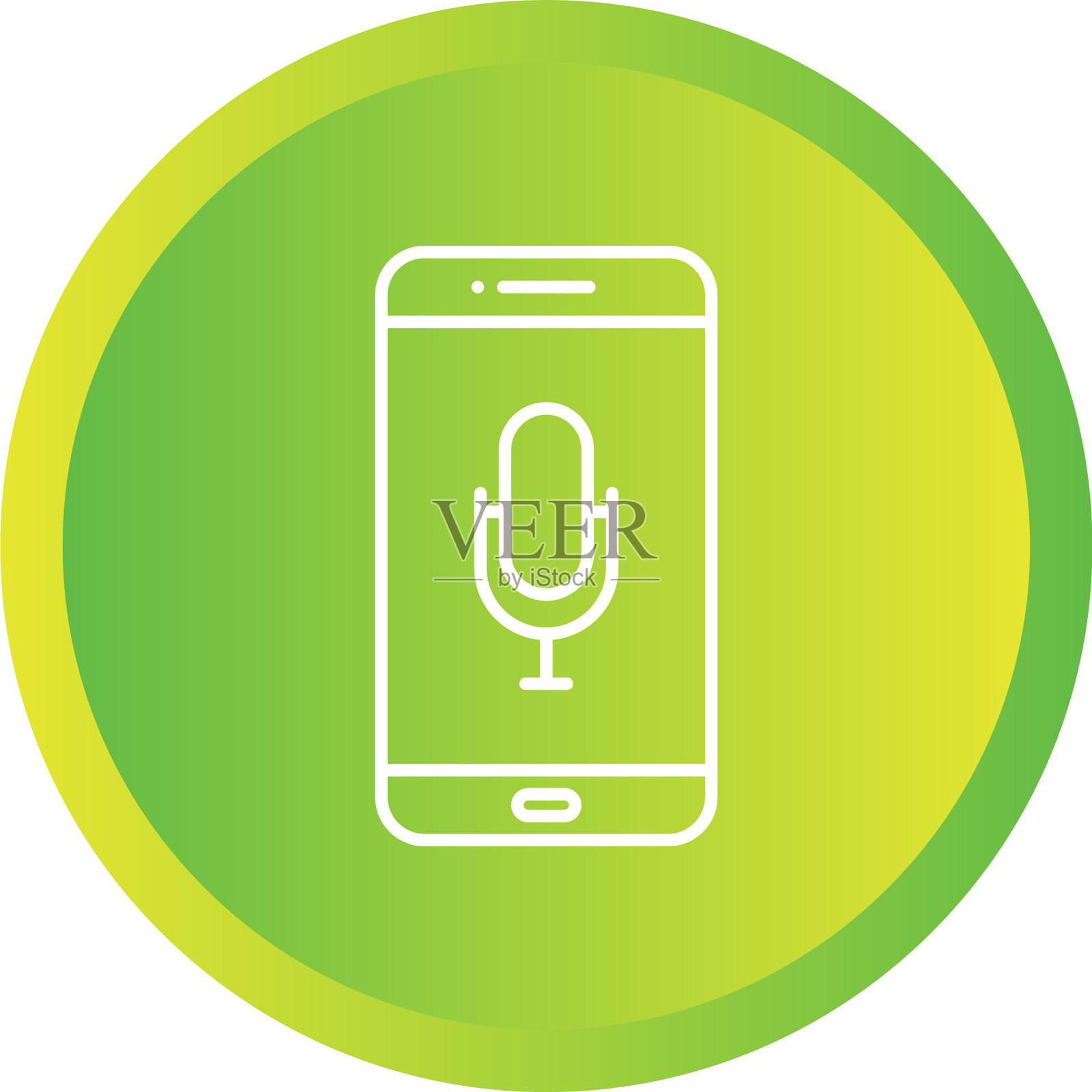 独特的麦克风线路图标插画图片素材