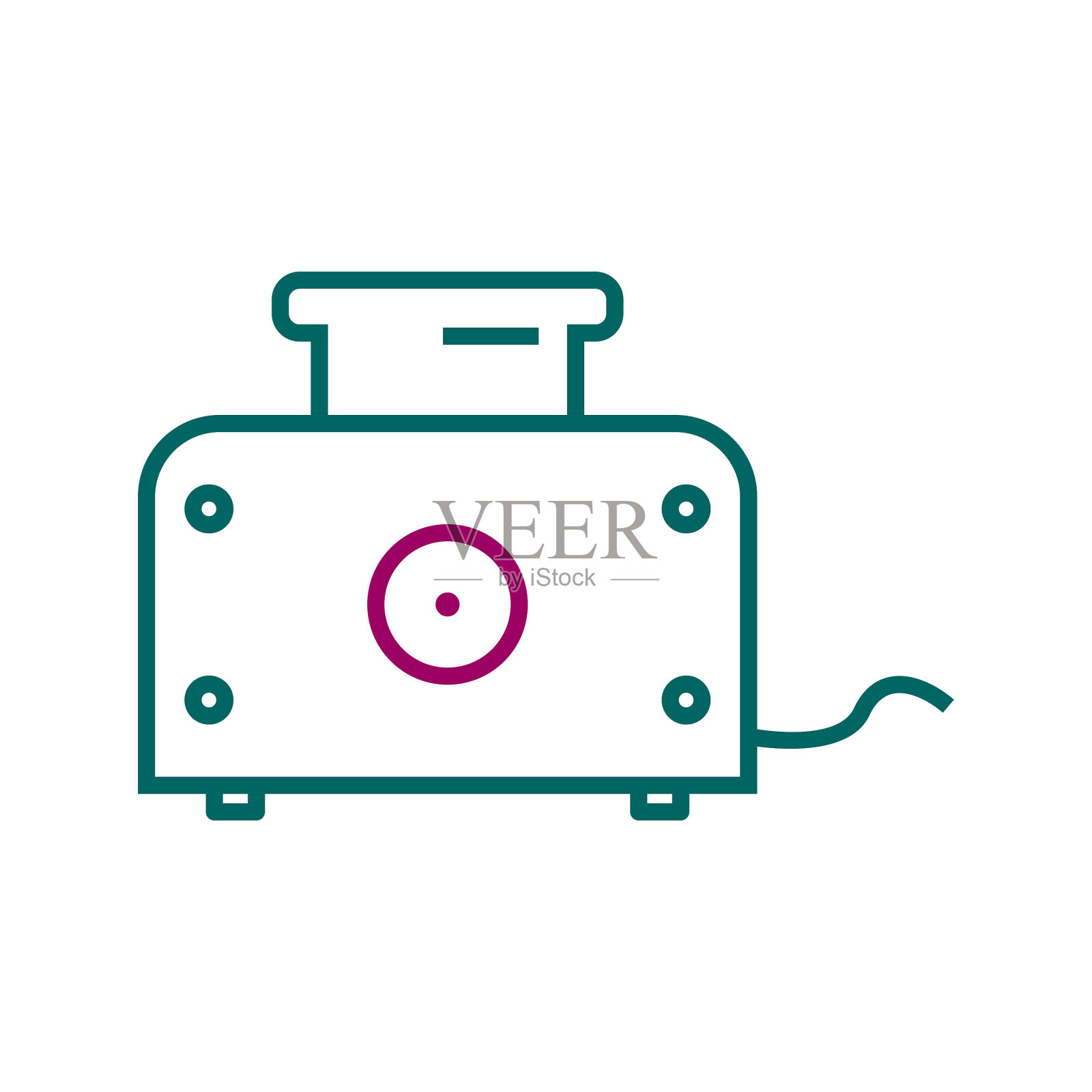 独特的烤面包机生产线图标插画图片素材