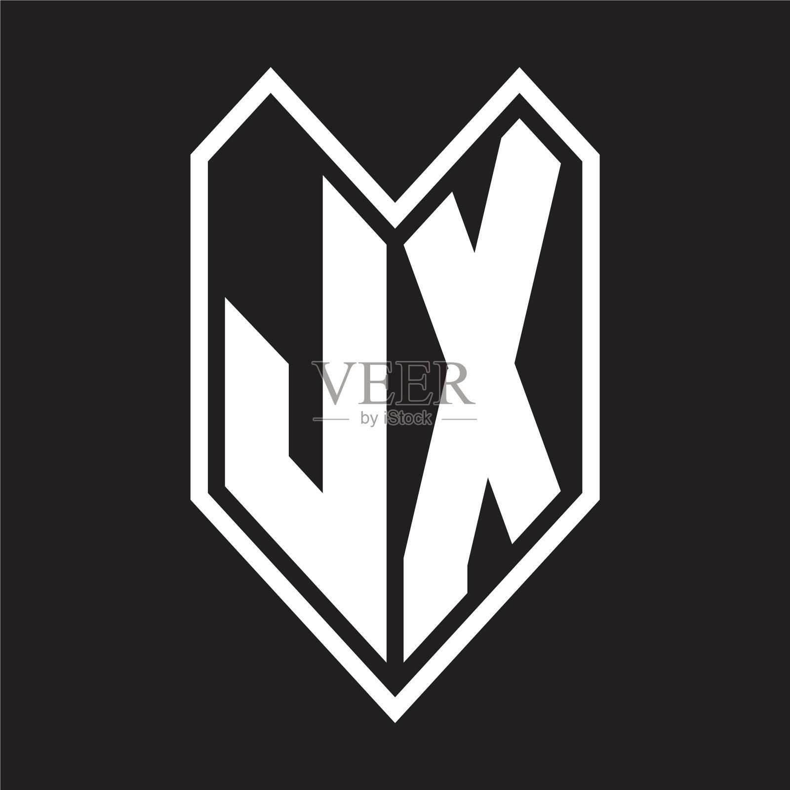 Jx标志与会徽线形风格相隔离插画图片素材