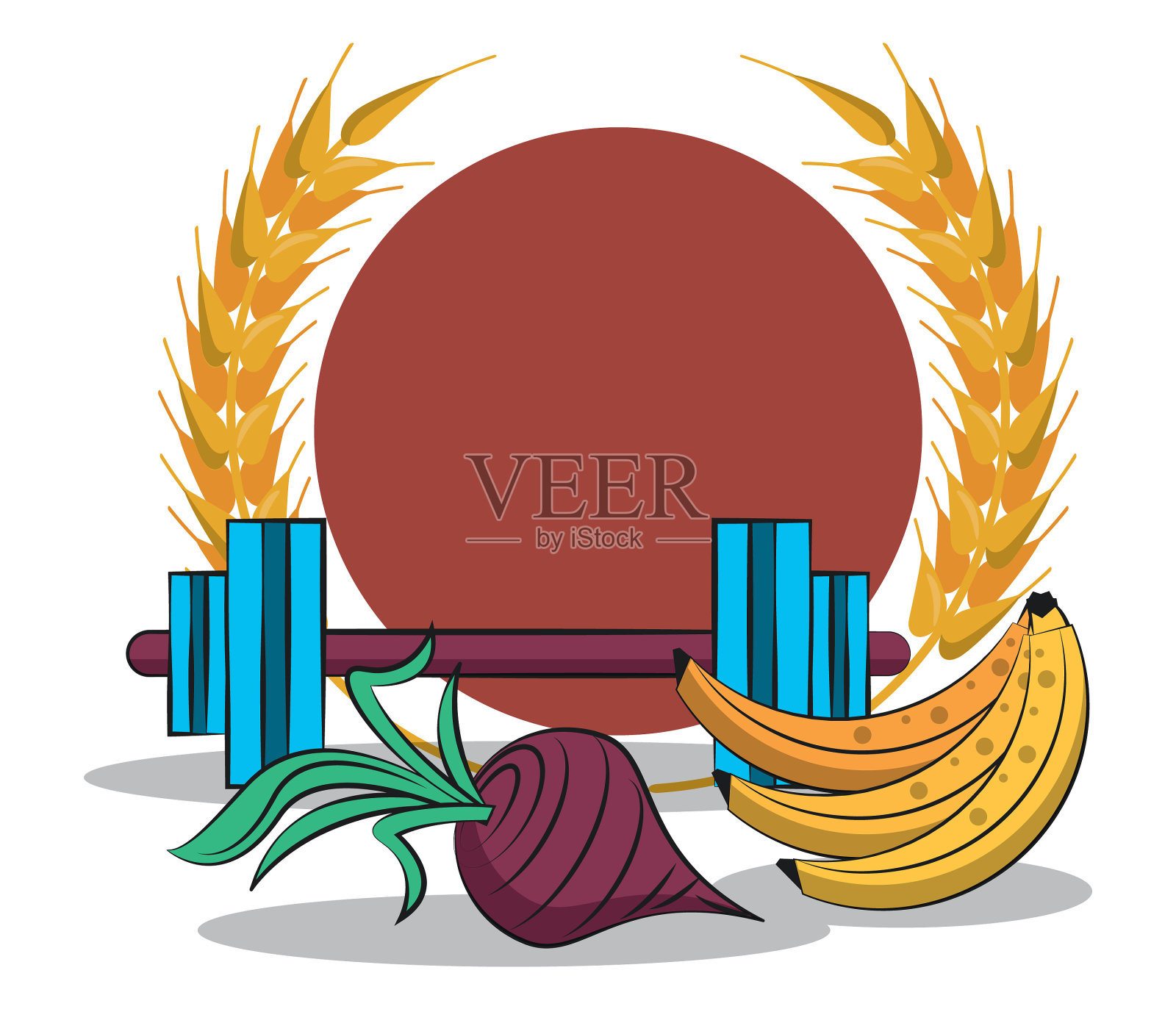 健康生活方式设置图标插画图片素材