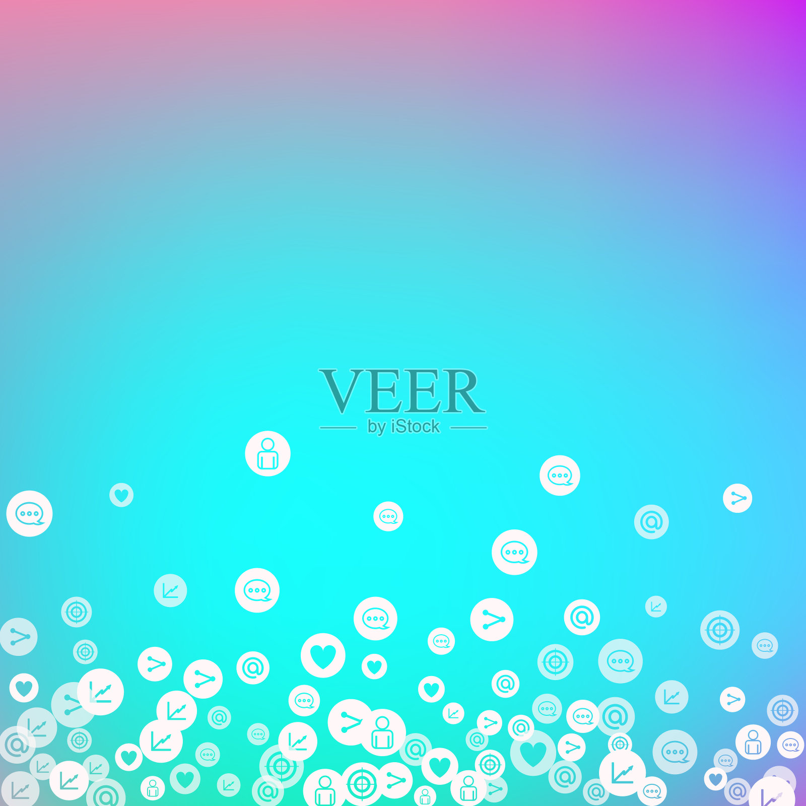 社交媒体营销，沟通网络插画图片素材