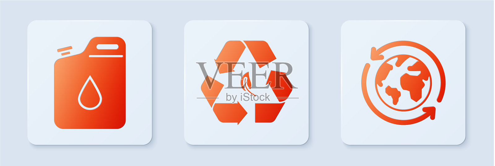 设置汽油回收标志和叶筒图标素材