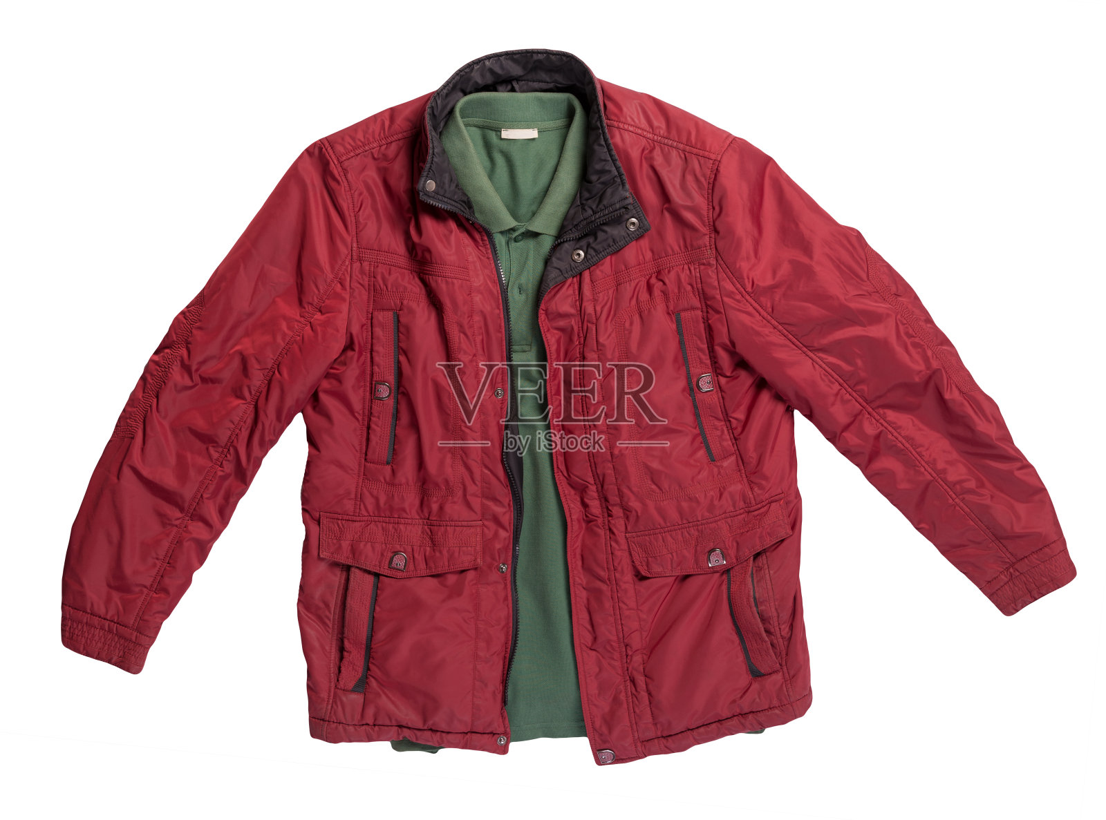 男子t恤和夹克孤立在白色背景。休闲装照片摄影图片