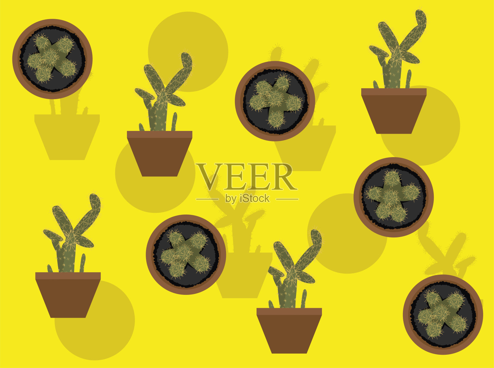 austrocylinder dropuntia Shaferi矢量无缝背景壁纸01插画图片素材