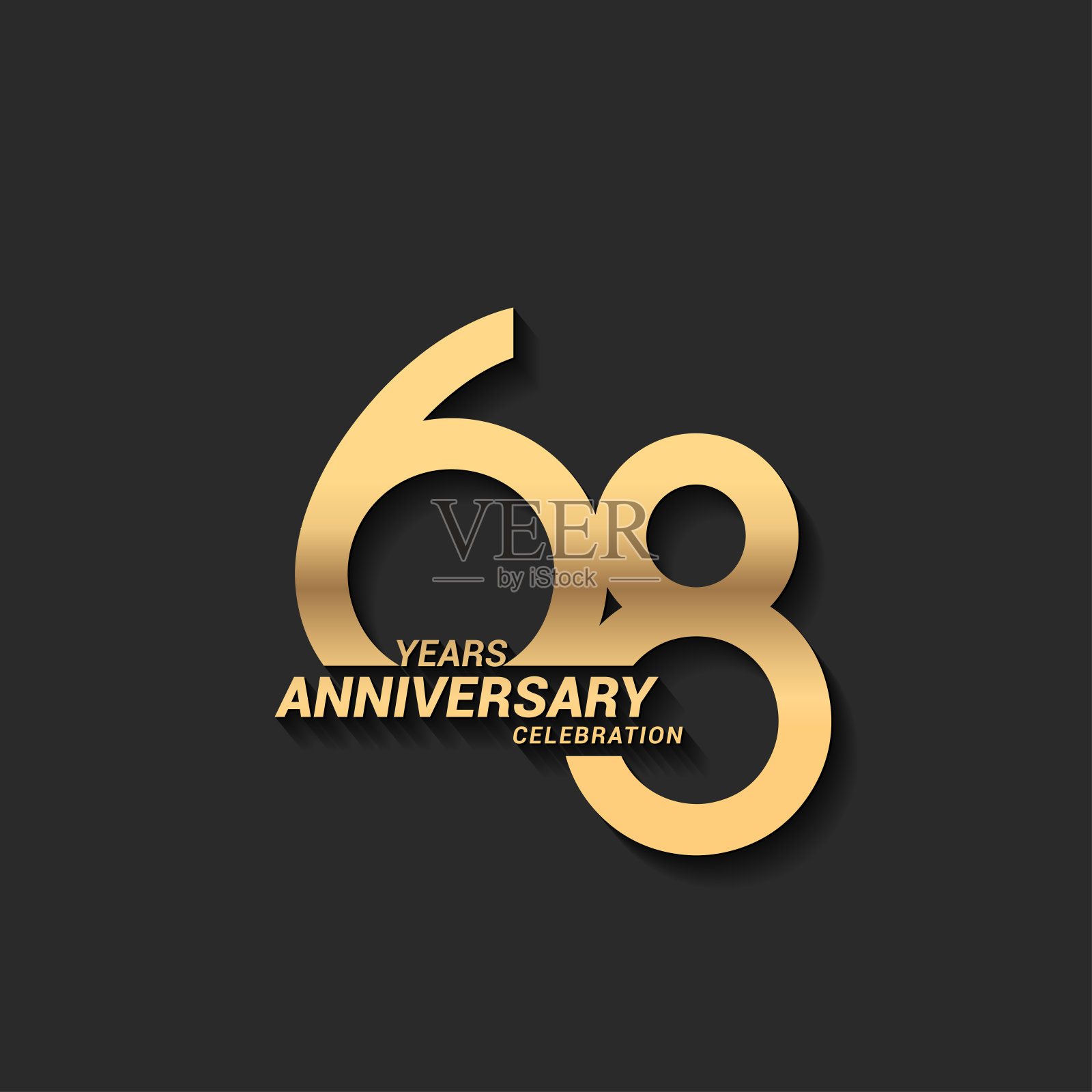 公司简介、小册子、宣传册、杂志、宣传册、海报、网页、请柬、贺卡等68周年金禧会徽设计。股票插图插画图片素材