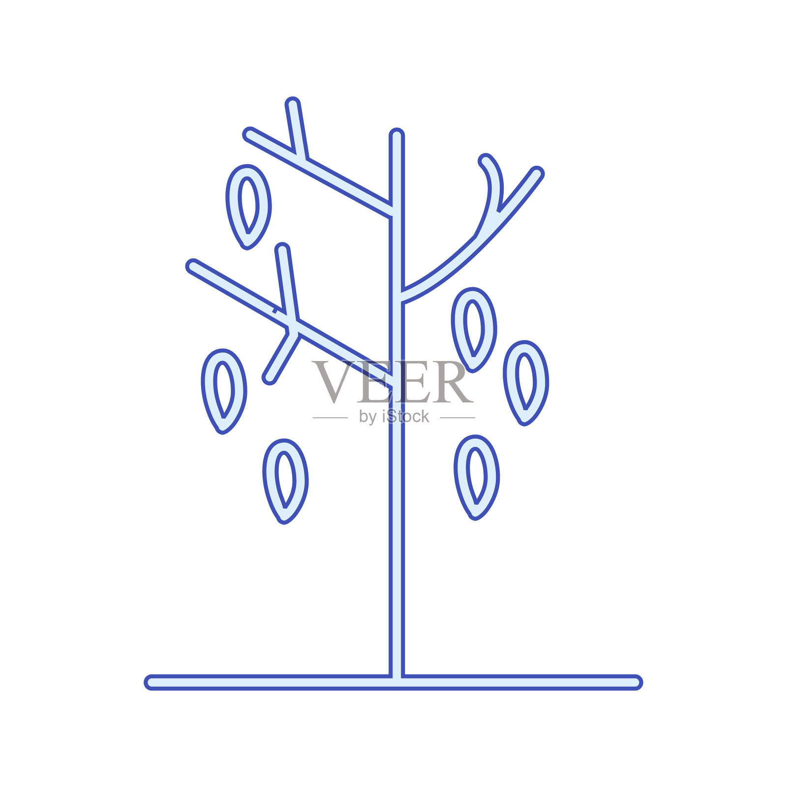 独特的落叶线图标插画图片素材