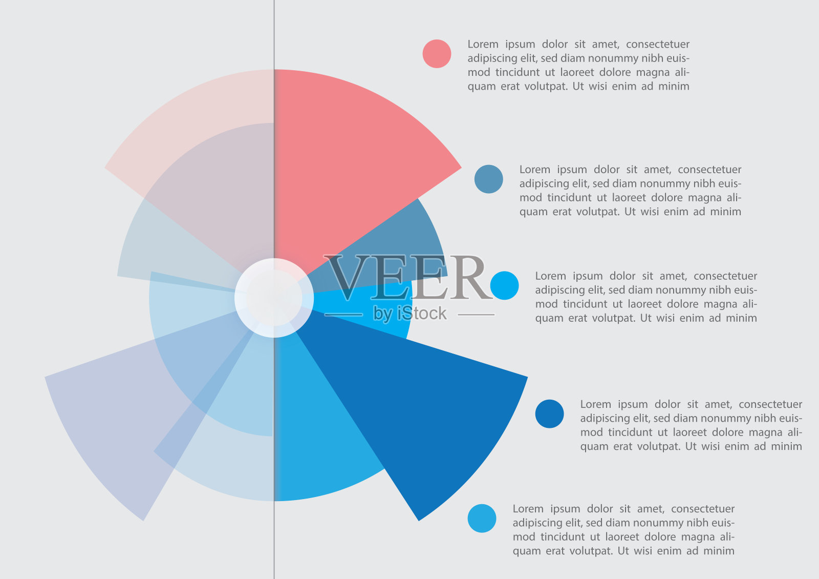 可视化饼图仪表板设计用于仪表板和信息图的表示。插画图片素材