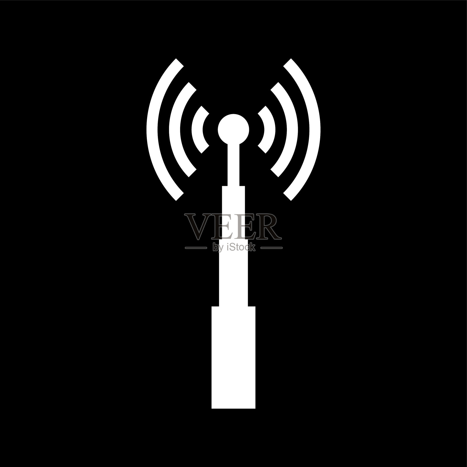 独特的电信塔字形图标插画图片素材