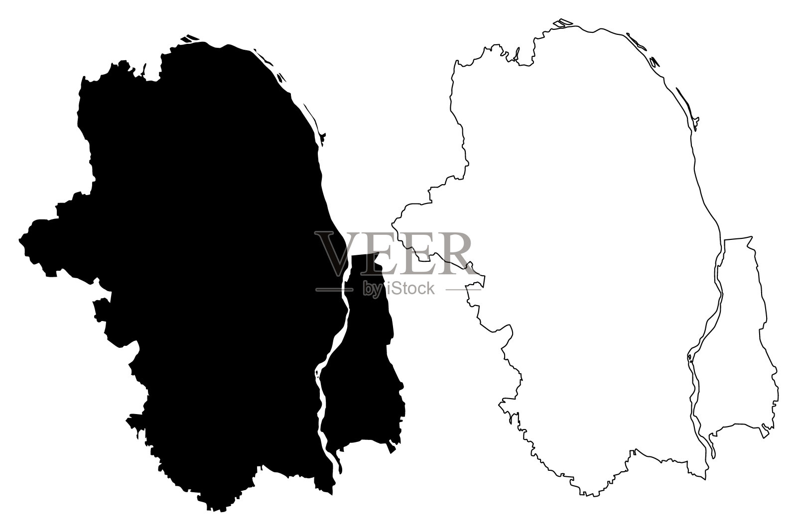 宇都宫城市地图插画图片素材