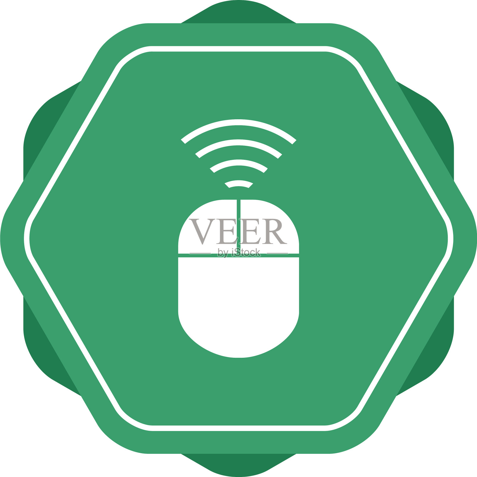 独特的无线输入设备字形图标插画图片素材