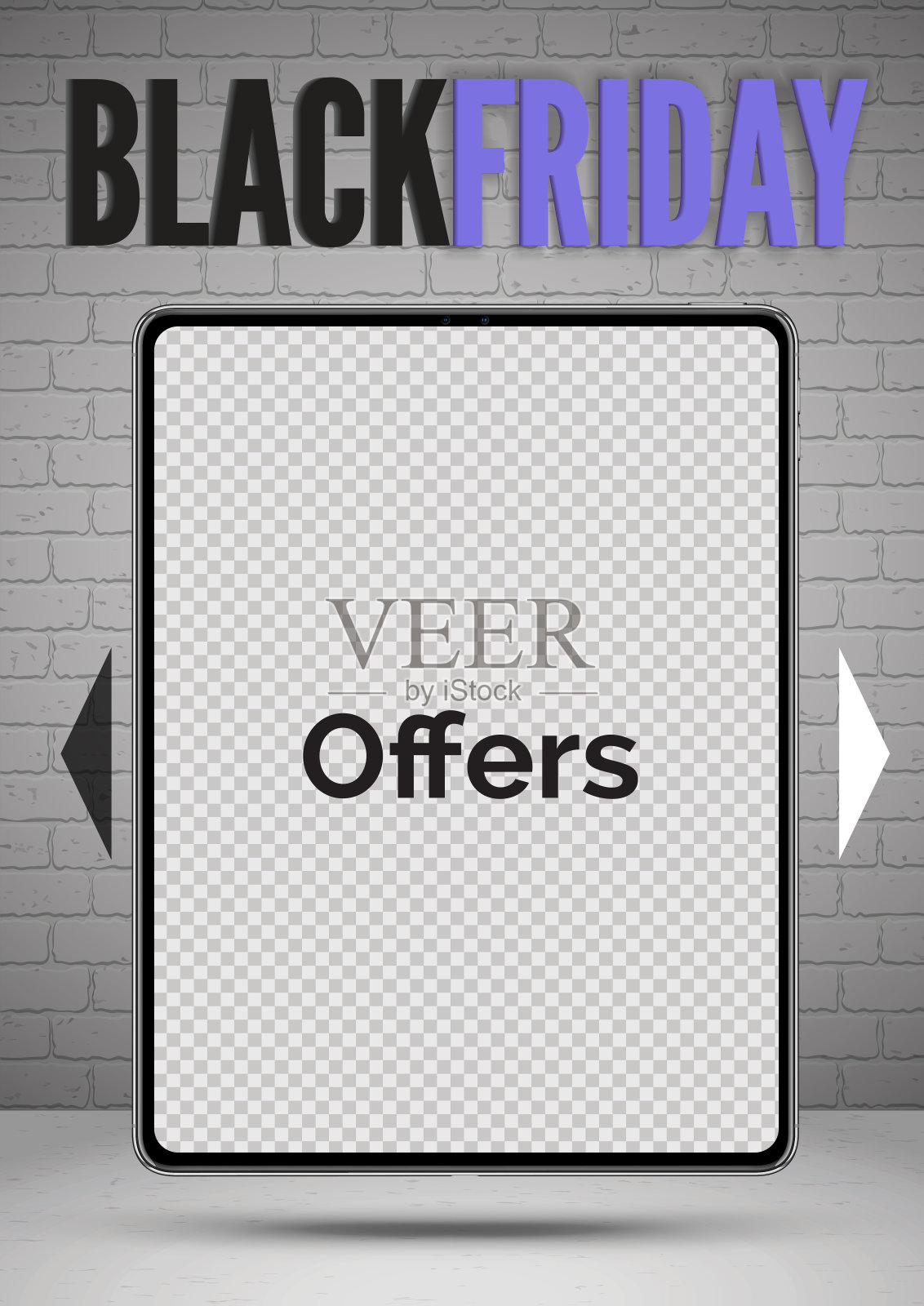 黑色星期五平板电脑特别提供现实的矢量横幅模板插画图片素材