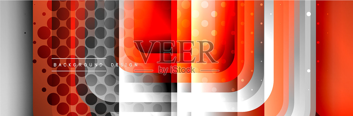 圆形正方形组成几何形状插画图片素材