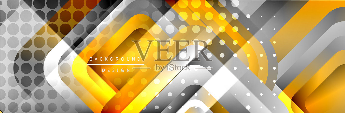 圆形正方形组成几何形状插画图片素材