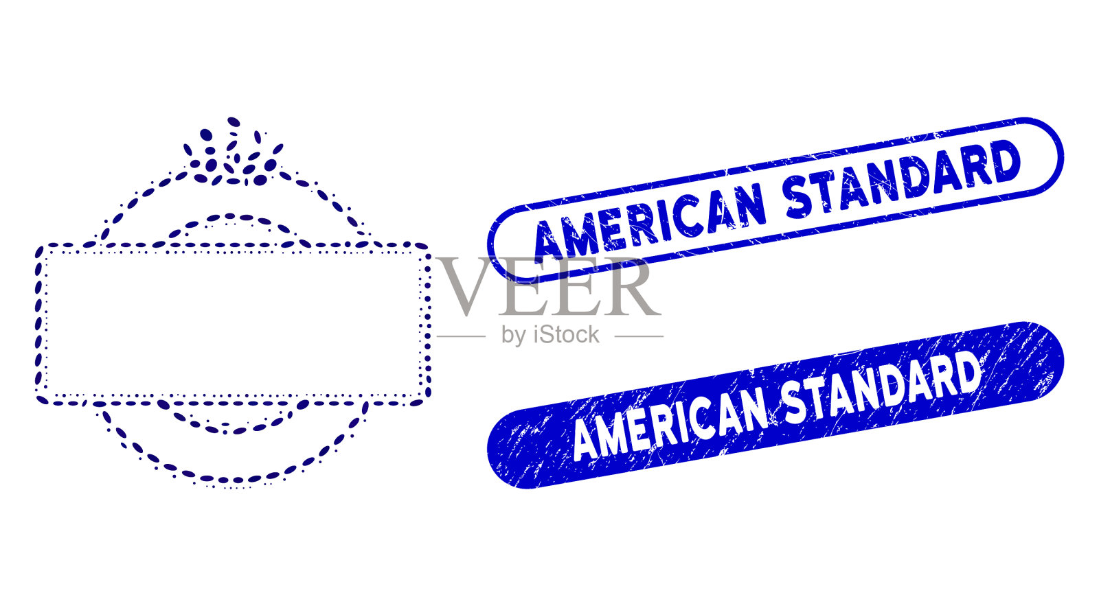 椭圆形镶嵌皇冠圆形和矩形框架插画图片素材