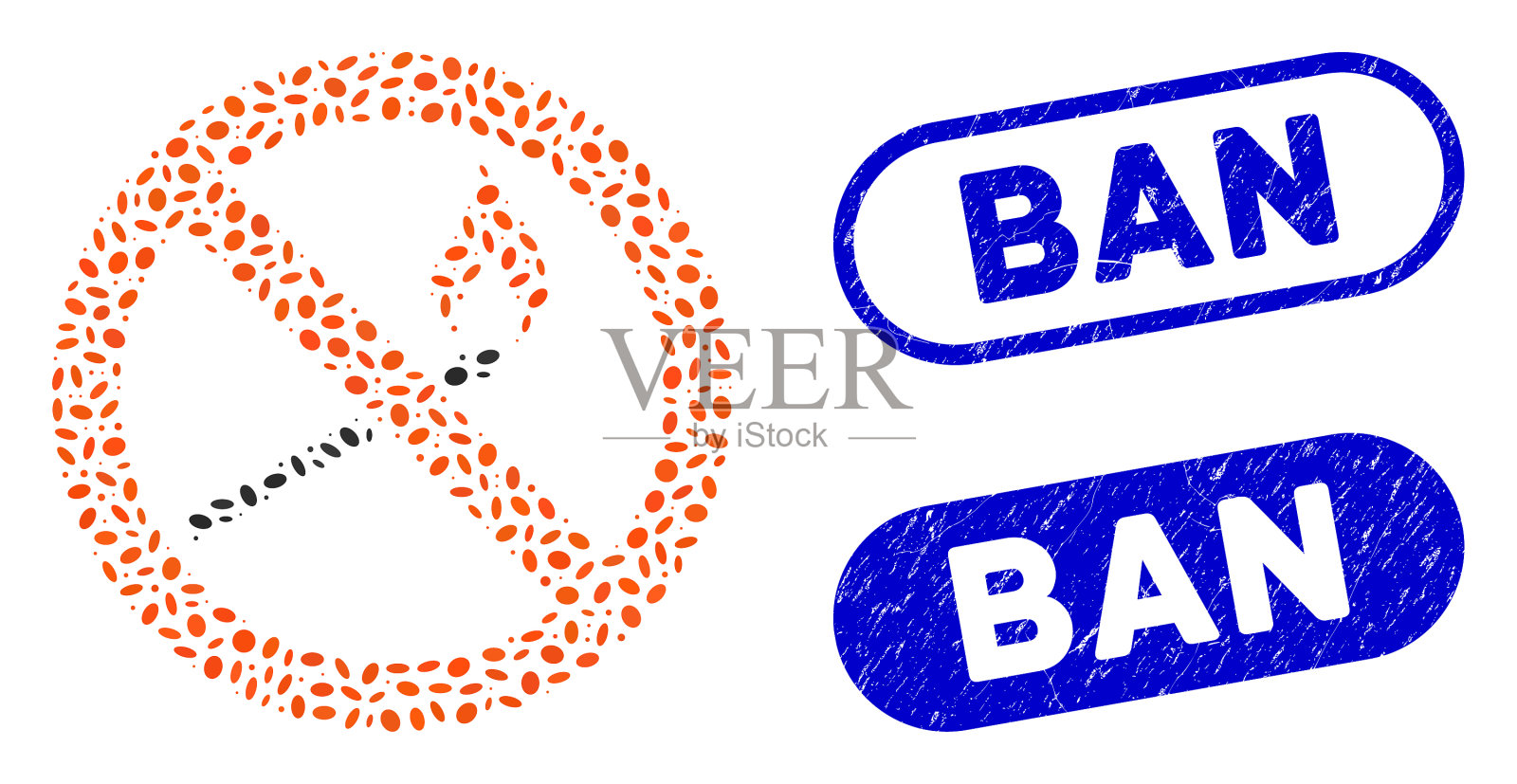 椭圆马赛克禁止匹配火与纹理插画图片素材