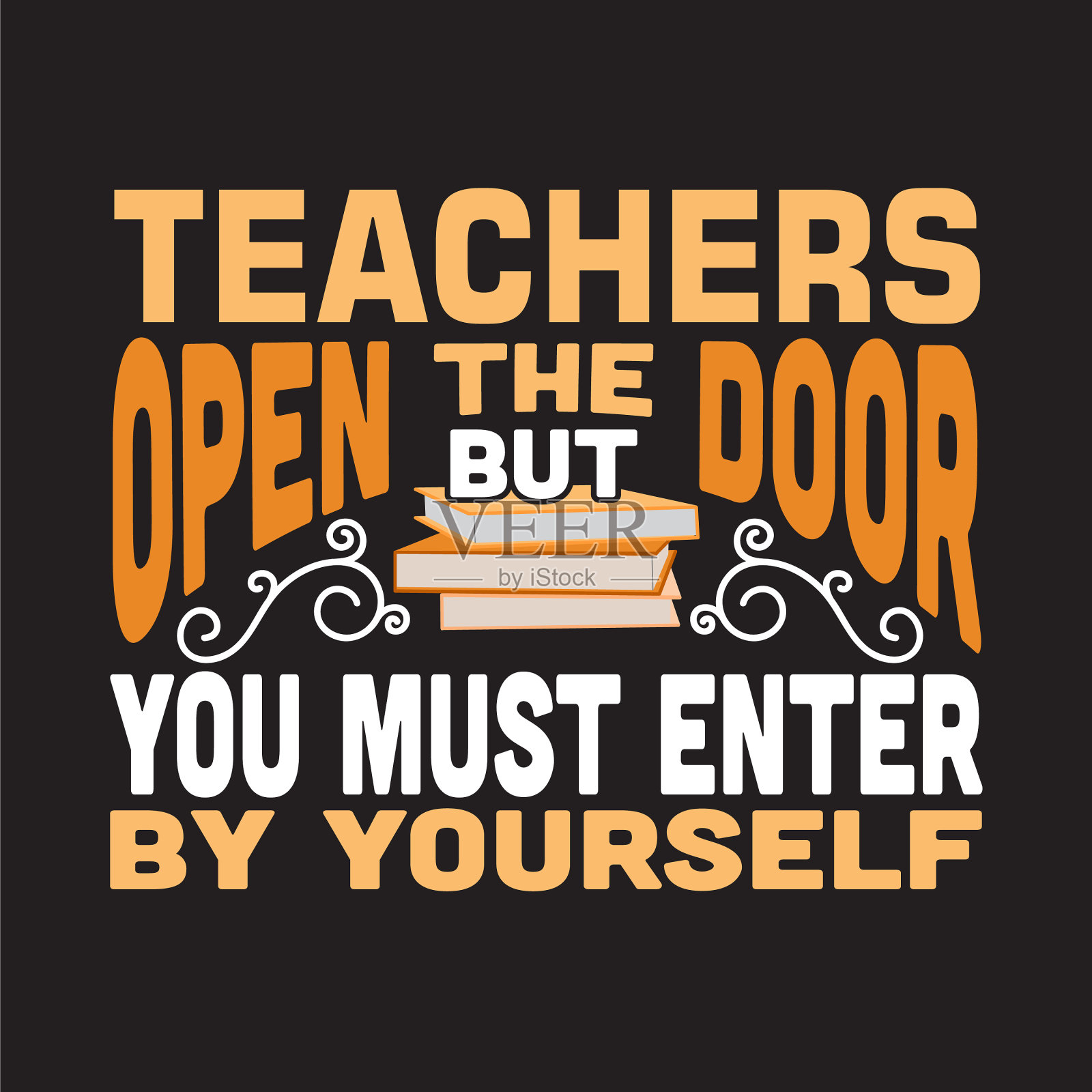 学校格言和标语可以用在t恤上插画图片素材