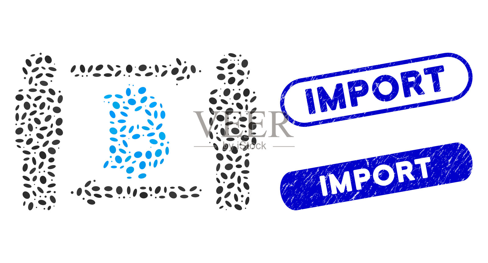 用椭圆拼贴的人交换比特币插画图片素材