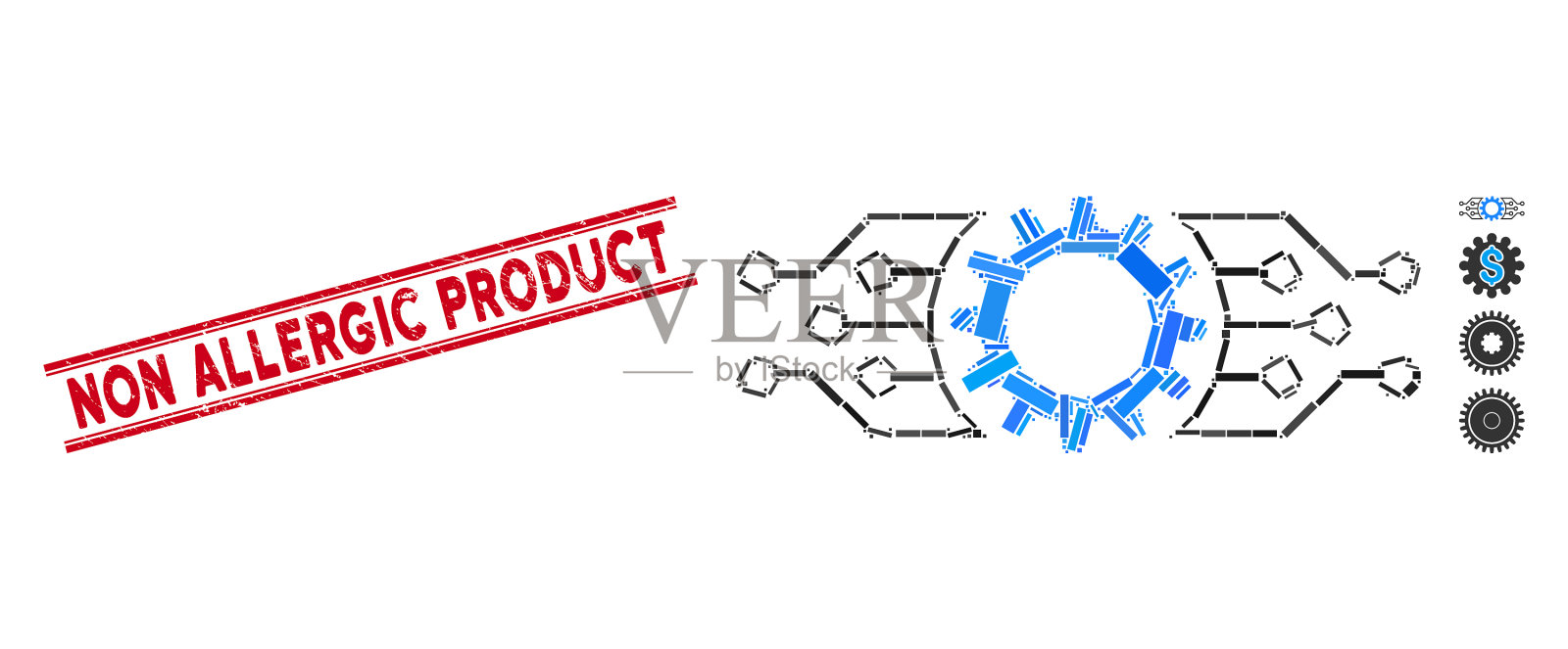 齿轮电子厂镶嵌和遇险无图标素材